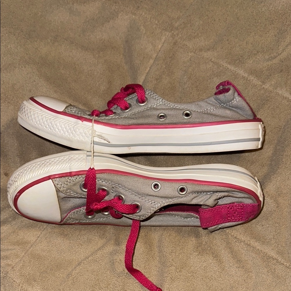 Converse Allstar Chuck Taylor Women’s Size US 5 Gray and Pink Sneakers Slip ons - Picture 5 of 7